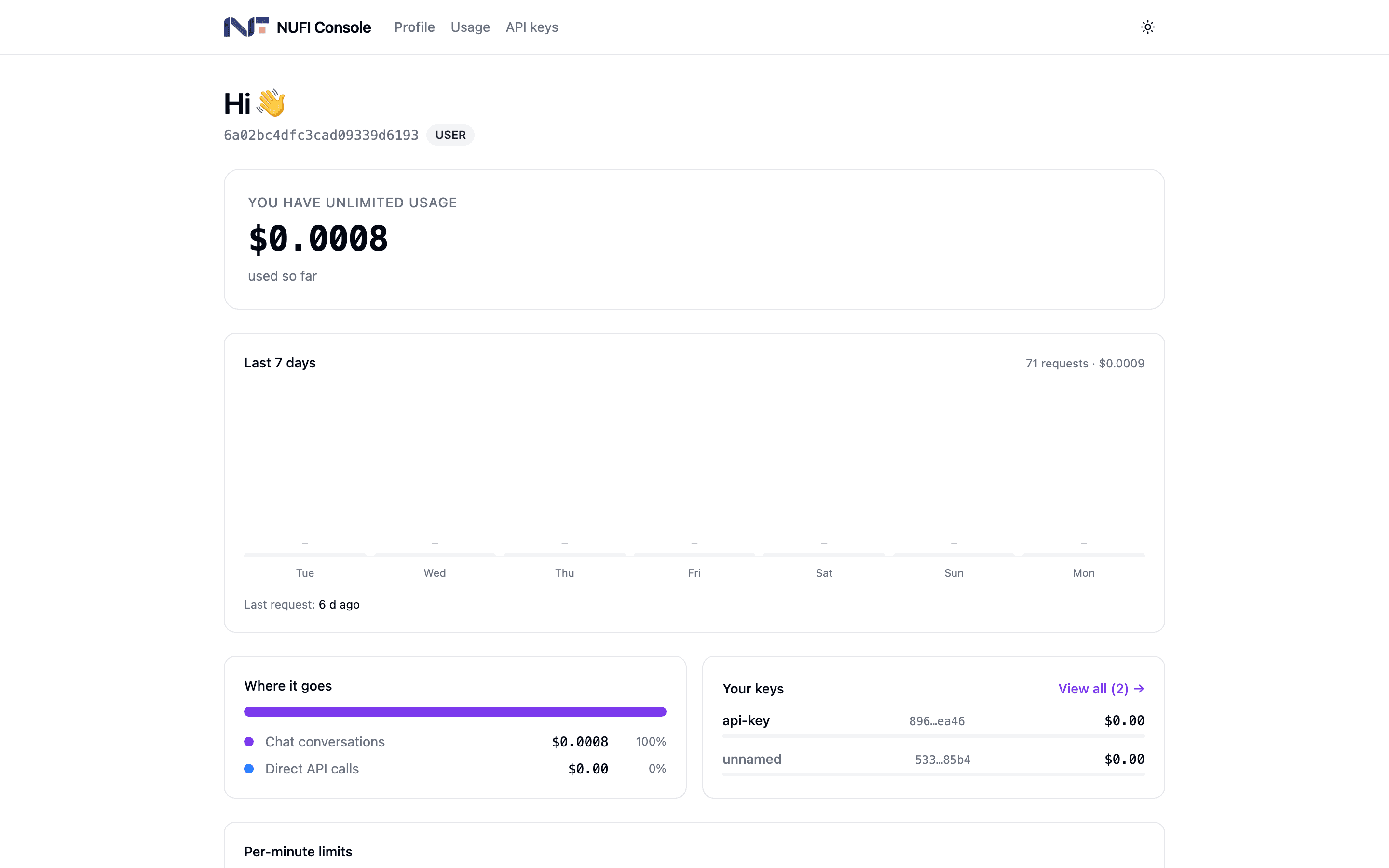The NUFI console overview
