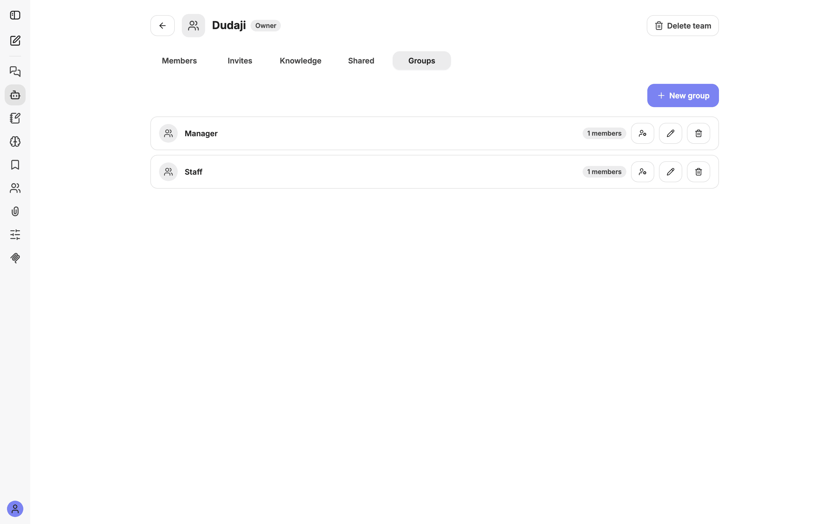 The Groups tab