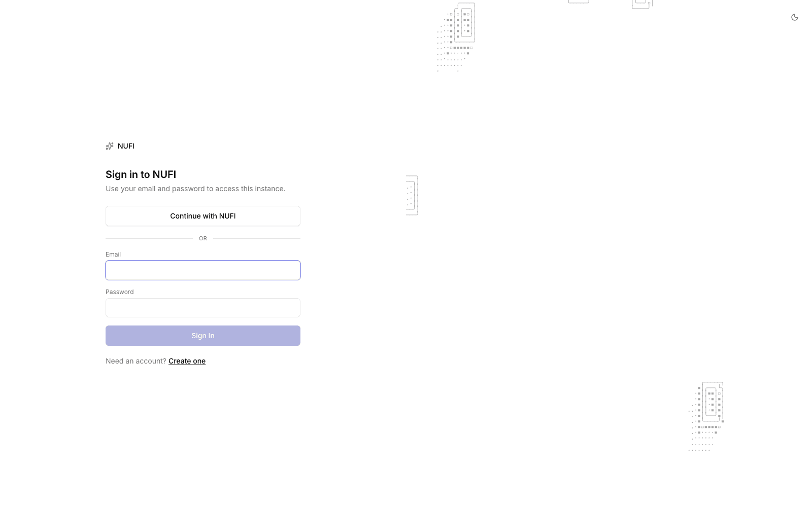 The NuFi Works sign-in page
